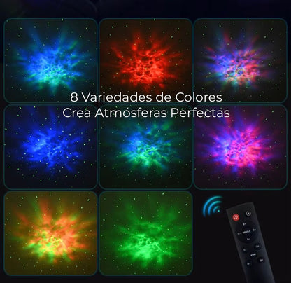 Astronauta Proyector de Nebulosas y Estrellas - 8 variedades de colores de luz, portátil y con control remoto